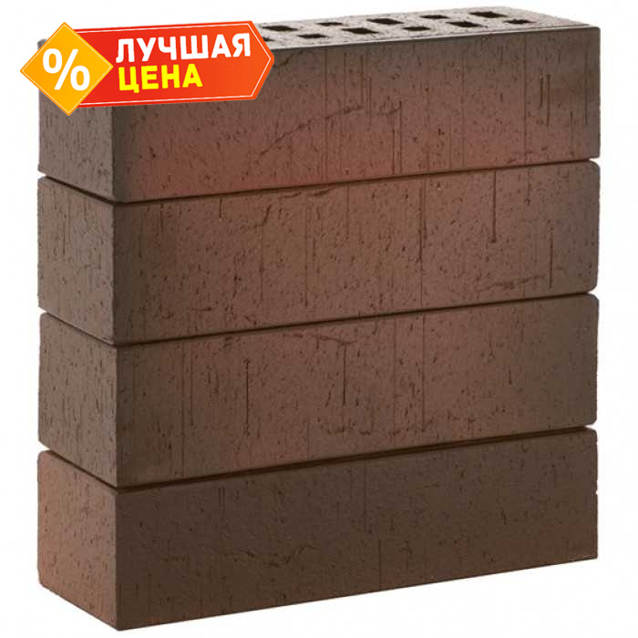 Кирпич клинкерный ЛСР красный флэш Ричмонд винтаж, M300, 250х85х65 мм