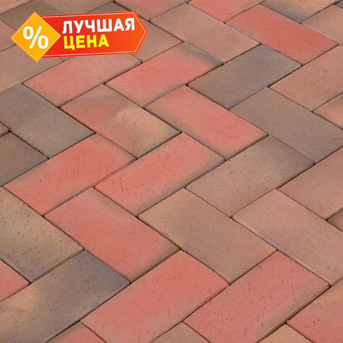 Клинкерная брусчатка Lode Argon пестрая шероxоватая, 200x100x52 мм