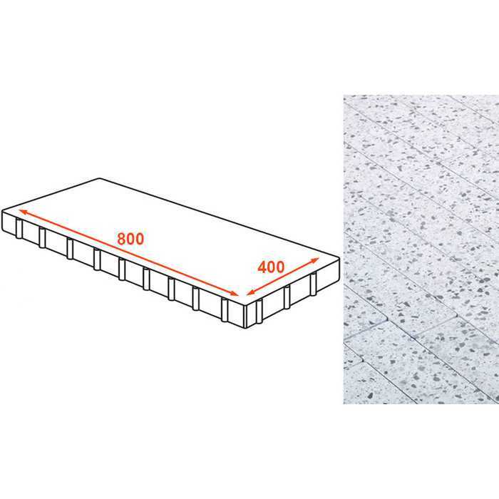 Плита тротуарная Готика Granite FINO, Грис Парга 800x400x80 мм